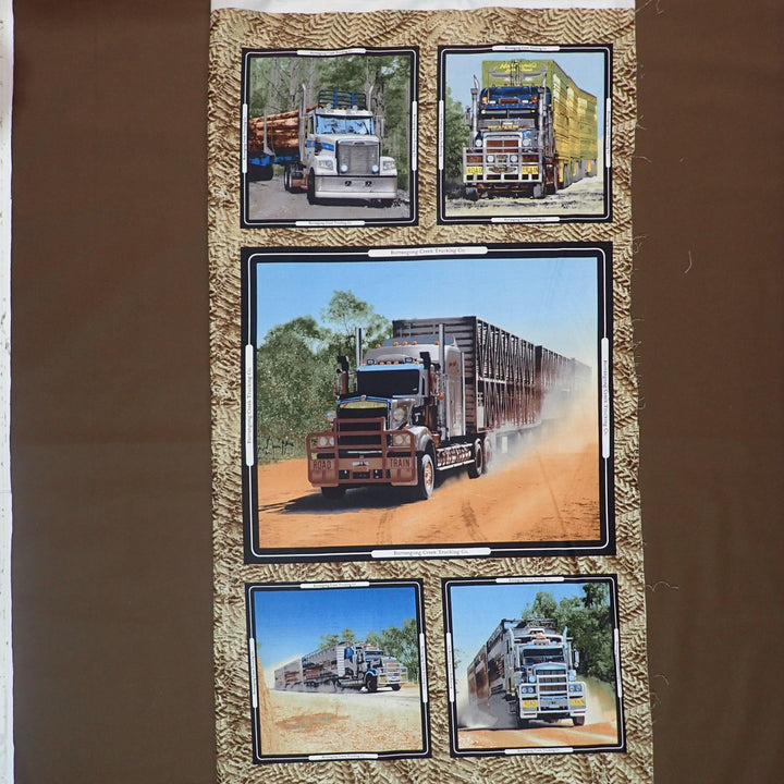 5 big Road Trains Panel - Nana's Weighted Blankets