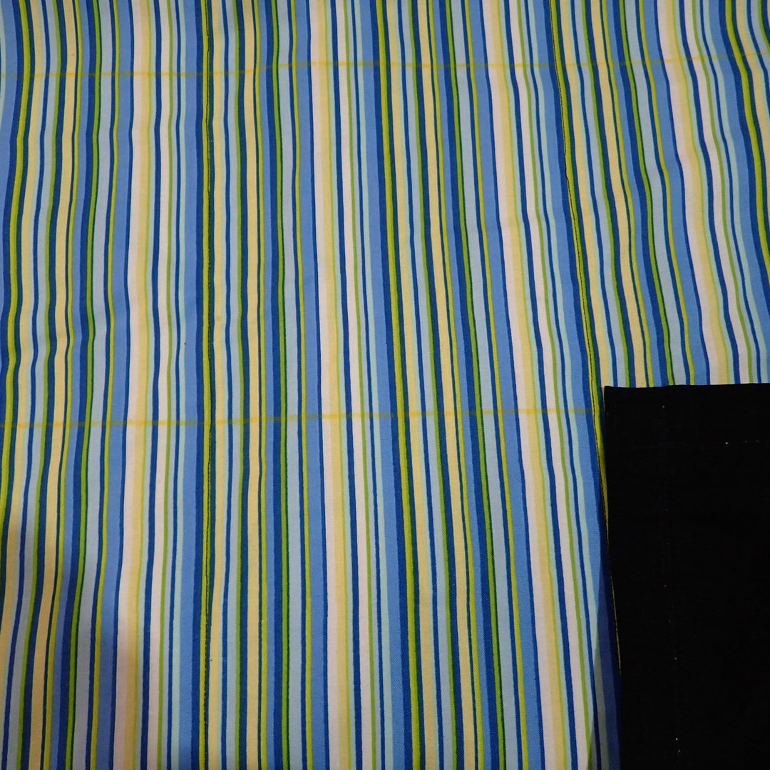 Blanket Skin - Medium Lap - Black and Blue yellow stripes - Nana's Weighted Blankets