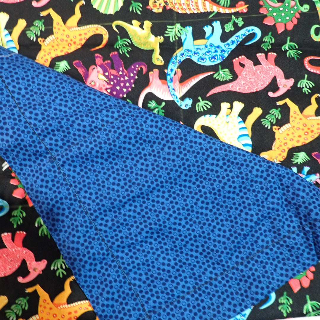 Premade Blanket Skin - Medium Lap -blue spots and dinosaurs - Nana's Weighted Blankets