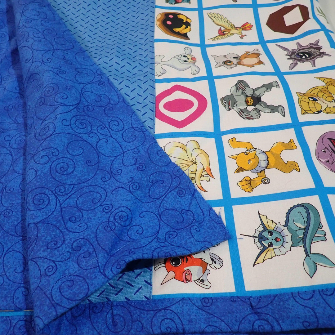 Premade Blanket Skin - Single Bed -blue with characters - Nana's Weighted Blankets